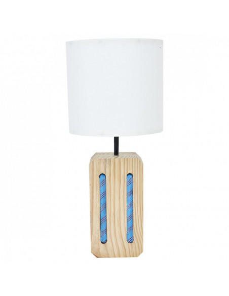 Lámpara náutica en madera y cuerda