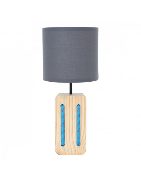 Lámpara marinera madera y mampara gris
