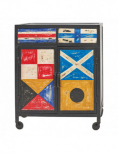 Cómoda cajonera con banderas