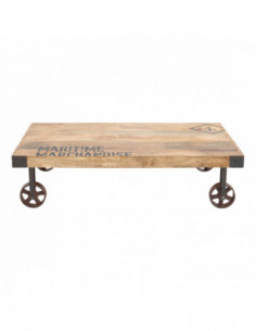 Mesa auxiliar baja de madera y metal