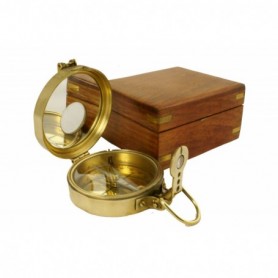 Brújula de latón con inclinometro en caja