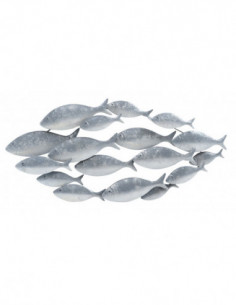 Mural de peces de metal