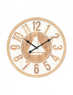 Reloj blanco de madera marino