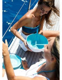 Set de ensaladera y cubiertos turquesa 2