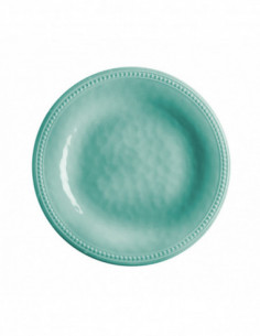Plato postre melamina turquesa