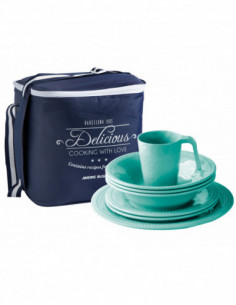 Pack de 16PC vajillas turquesa