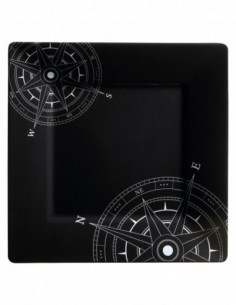 Plato llano melamina negro 