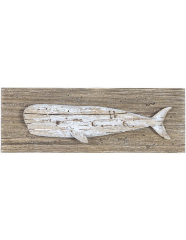 Cuadro en relieve de ballena en madera