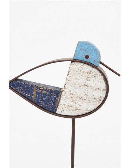 Pajarito marino de madera/metal