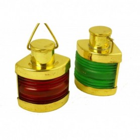 Lámparas náuticas en miniatura de babor y estribor en latón