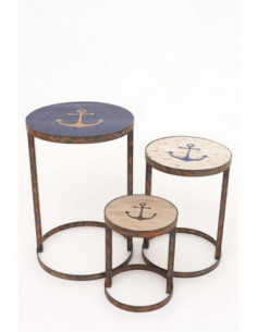 Mesita de madera y metal pequeña 2