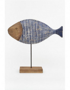 Pez decorativo madera y metal