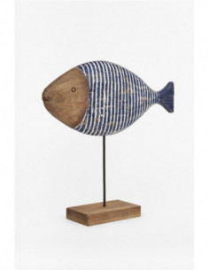 Pez decorativo madera y metal 2