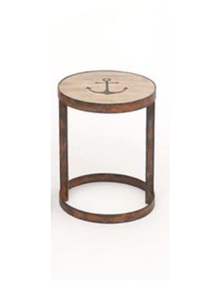 Mesita de madera y metal pequeña