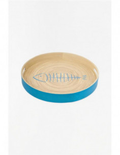 Bandeja mediana bambú pescado