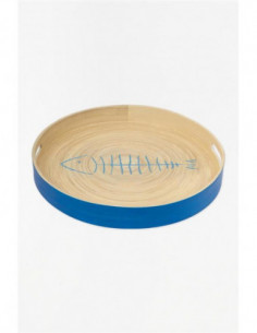 Bandeja grande bambú pescado