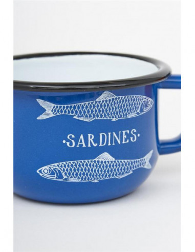 Taza metal azul