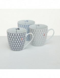 Mug cerámica anclas marinas