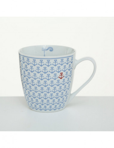 Mug cerámica ancla celeste
