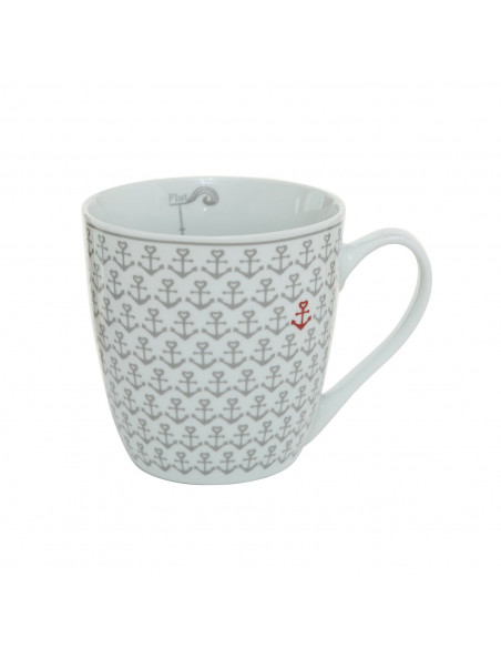 Mug cerámica anclas beige