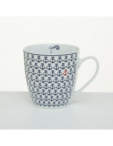 Mug cerámica ancla azul