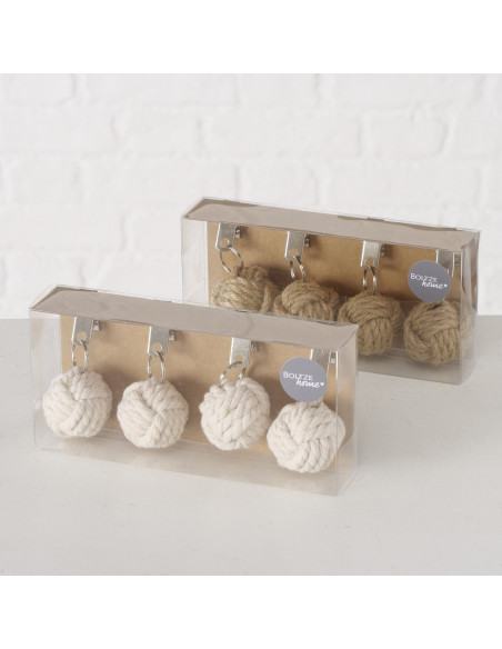 Sujeta mantel crema y beige
