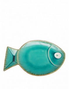 Plato redondo pescado turquesa