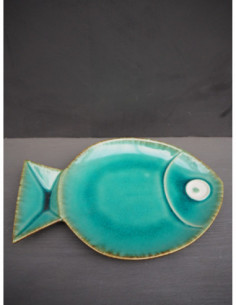 Plato redondo pescado turquesa 2