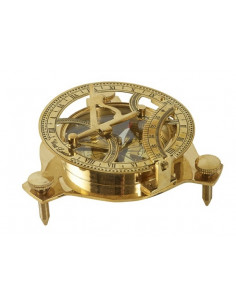 Cuadrante solar brújula de latón con caja 2