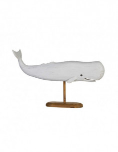 Ballena pequeña blanca de madera 2