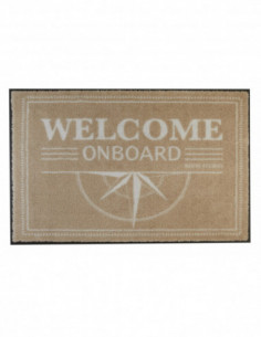 Alfombra Welcome Onboard marrón 