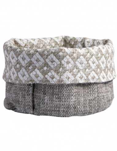 Cesta vintage beige/blanco M