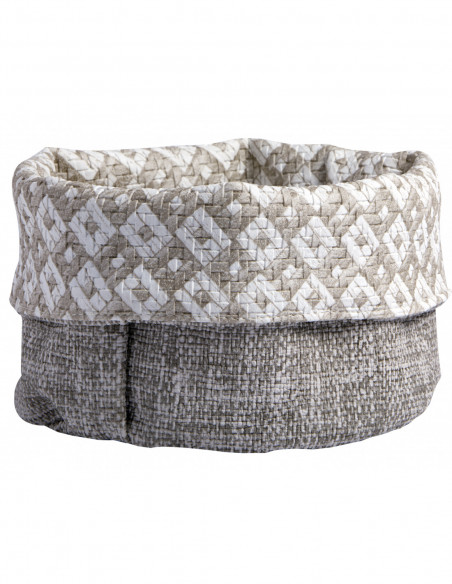 Cesta vintage beige/blanco M