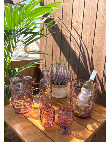 Set 6und. Vaso agua moon guinda marino