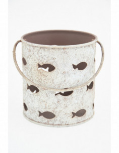 Portavelas hojalata de peces