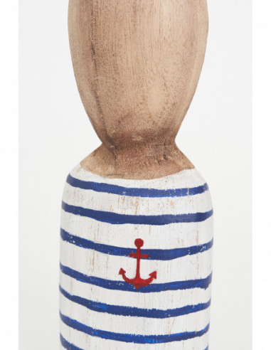 Busto de marinerito blanco y azul