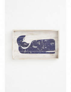 Bandeja madera de ballena azul