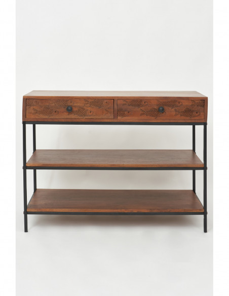 Consola de peces de madera