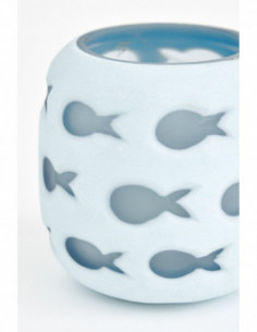 Portavelas de cristal navy 2