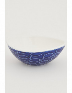 Bol azulino de peces marinos