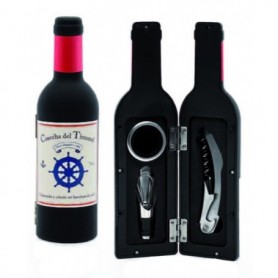 Estuche náutico botella con accesorios para el vino