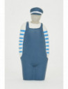 Marinero traje azul y blanco cemento