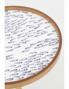 Mesa de centro blanca peces Medium  2