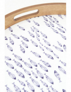 Bandeja grande peces madera esmaltada 2