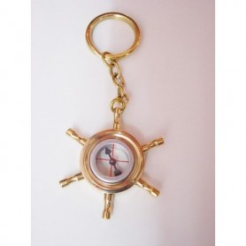 Llavero náutico rueda de timón con brújula
