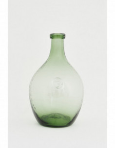 Botella cristal verde sello ancla