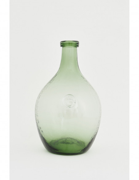 Botella cristal verde sello ancla