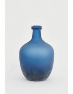 Botella vintage cristal azul 