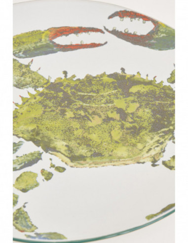 Plato cangrejo verde decorativo
