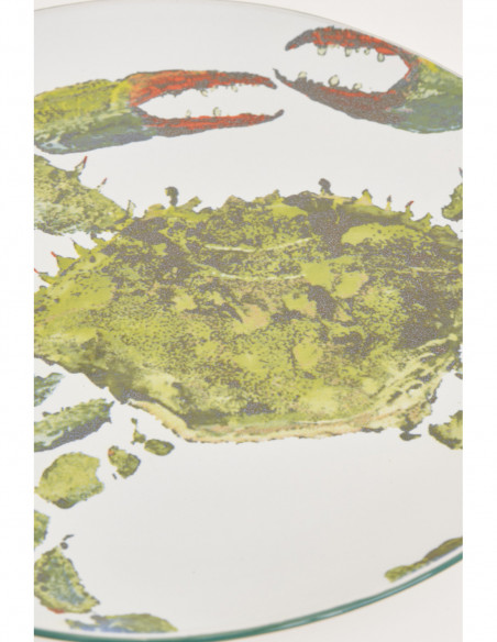 Plato cangrejo verde decorativo